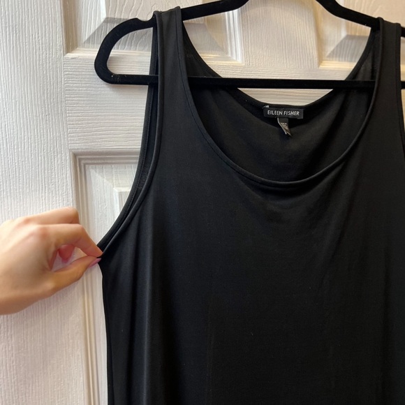 Eileen Fisher 100% Silk Everyday Tank Top Black Sleeveless Top Size Medium - Picture 11 of 16